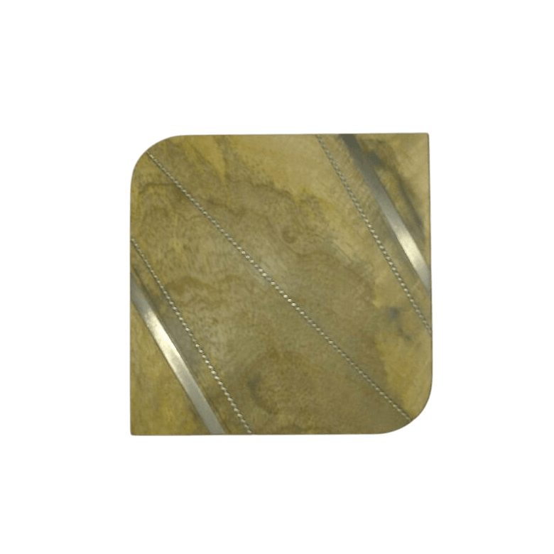 WOOD & BRASS COASTER SQUARE SHAPE (POLISH)